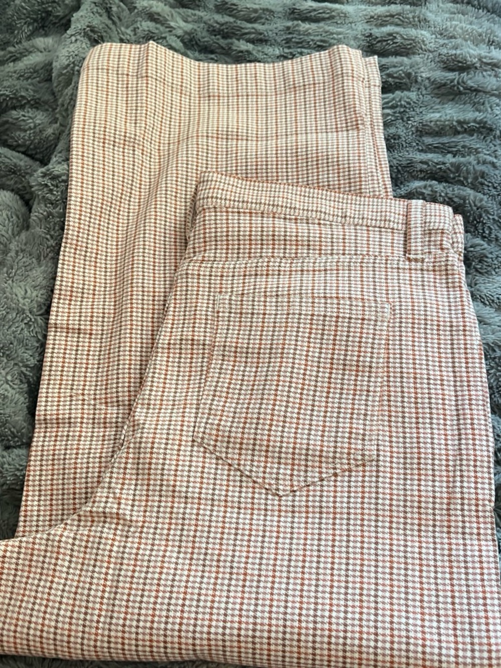 Lands' End cinnamon and cream women’s houndstooth design sz 16 pants